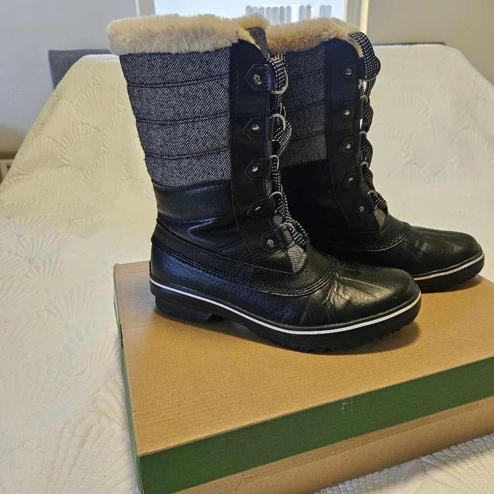 JBU by Jambu Women's Chilly Mid-Calf Boots Faux Leather Faux Fur Lined Size 8